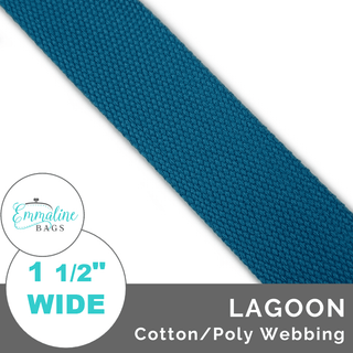 Lagoon | Cotton/Poly Webbing (Per 1 Yard) • 1 ½" Wide (38 mm) - Emmaline Bags Inc. - Straps & Handles