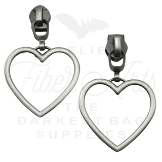 Large Heart Sliders w/ Pulls | SIZE5 (2 Pack) - Emmaline Bags Inc. - Bag Zippers