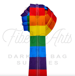 Large Rainbow Stripe | Nylon Coil Zipper | SIZE5* (3.25 Yards) - Emmaline Bags Inc. - Bag Zippers