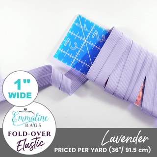 Lavender | Fold-Over Elastic (Per 1 Yard) • 1 " Wide (25 mm) - Emmaline Bags Inc.-Sewing Supplies & Notions