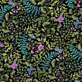 Leaf & Moth // Nightshade for Northcott (1/4 yard) - Emmaline Bags Inc.