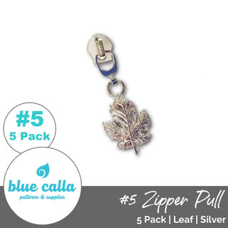 Leaf Zipper Sliders with Pulls - SIZE5 (5 Pack) - Emmaline Bags Inc. - Emmaline Zippers