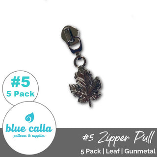 Leaf Zipper Sliders with Pulls - SIZE5 (5 Pack) - Emmaline Bags Inc. - Emmaline Zippers