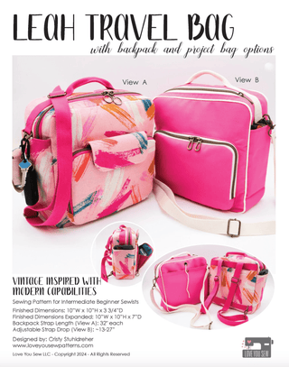 Leah Travel Bag by Love You Sew (Printed Paper Pattern) - Emmaline Bags Inc.