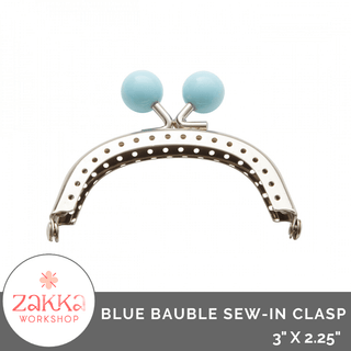 Light Blue Bauble Sew - In Clasp 3" x 2 1/4" from Zakka Workshop - Emmaline Bags Inc.