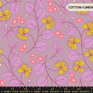 Lilac Caper Floral (Linen) | LoFi Linens by Ruby Star Society (¼ Yard) - Emmaline Bags Inc.-Fabric