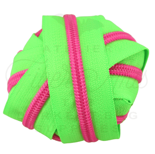 Lime & Hot Pink Coil | Nylon Coil Zipper | SIZE5* (3.25 Yards) - Emmaline Bags Inc. - Bag Zippers