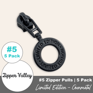 'Limited Edition' | Zipper Sliders with Pulls | Size 5 (5 Pack) - Emmaline Bags Inc. - Bag Zippers