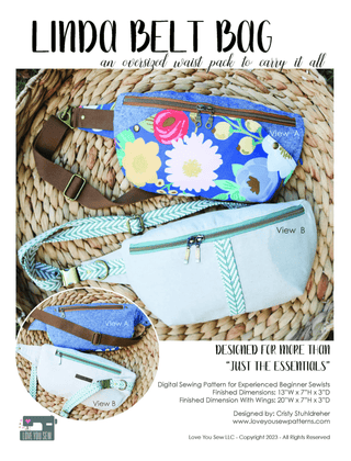 Linda Belt Bag by Love You Sew (Printed Paper Pattern) - Emmaline Bags Inc.