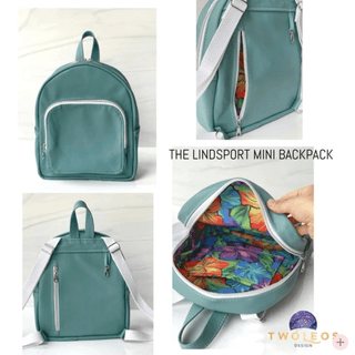 LindSport Mini Backpack by Linds Handmade (Printed Paper Pattern) - Emmaline Bags Inc.