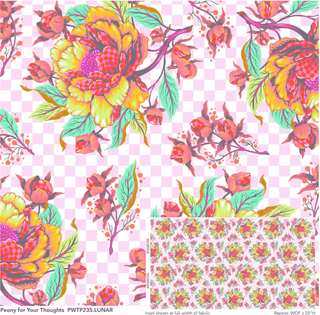 Lunar Peony for Your Thoughts // Untamed by Tula Pink (1/4 yard) - Emmaline Bags Inc.