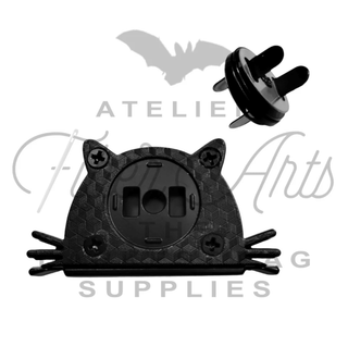 Magnetic Edge Snap/Clasp: 'Cat Face' | 3/4" (18mm) Snap - Emmaline Bags Inc. - Bag Hardware