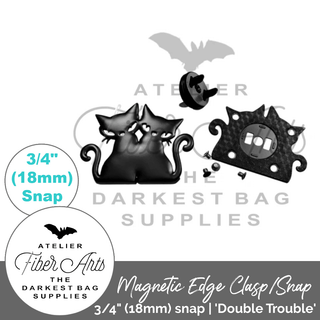 Magnetic Edge Snap/Clasp: 'Double Trouble' | 3/4" (18mm) Snap - Emmaline Bags Inc. - Bag Hardware