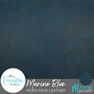 Marine Blue | Mora Faux Leather - Emmaline Bags Inc. - Fabric