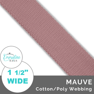 Mauve | Cotton/Poly Webbing (Per 1 Yard) • 1 ½" Wide (38 mm) - Emmaline Bags Inc. - Straps & Handles
