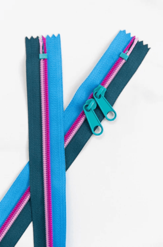 Mermaid | 30" Nylon Coil Zipper | *Size #5* with Two Pulls - Emmaline Bags Inc.-Bag Zippers
