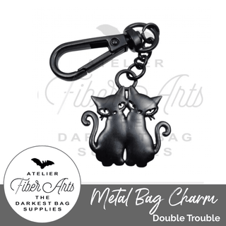 Metal Bag Charm: Double Trouble - Emmaline Bags Inc. - Bag Hardware