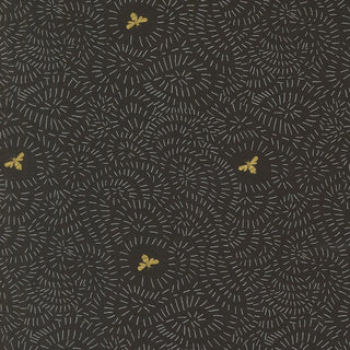 Metallic \\ Black Twists & Turns // Bee Garden by Gingiber (1/4 yard) - Emmaline Bags Inc.