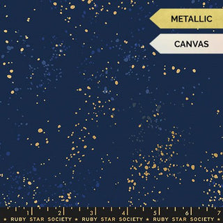 Metallic Navy (Canvas) | Speckled Canvas by Ruby Star Society (1/4 Yard) - Emmaline Bags Inc. - Fabric