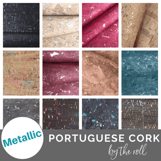 METALLIC • Portuguese Cork Fabric • PRECUTS - Emmaline Bags Inc.