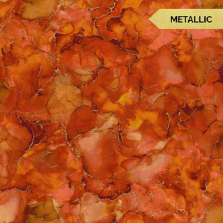 Metallic \\ Pumpkin // Midas for Northcott (1/4 yard) - Emmaline Bags Inc.