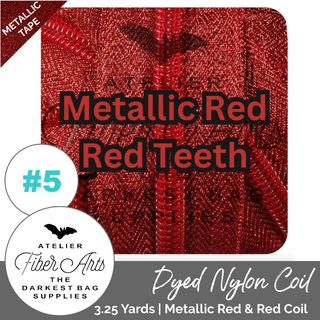 Metallic Red & Red Coil | Nylon Coil Zipper | SIZE5* (3.25 Yards) - Emmaline Bags Inc. - Bag Zippers