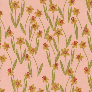 Metallic \\ Rose Darling Daffodils // Bee Garden by Gingiber (1/4 yard) - Emmaline Bags Inc.