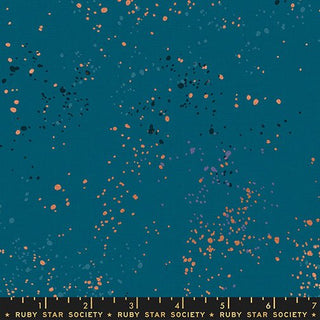 Metallic Teal (Canvas) | Speckled Canvas by Ruby Star Society (1/4 Yard) - Emmaline Bags Inc. - Fabric