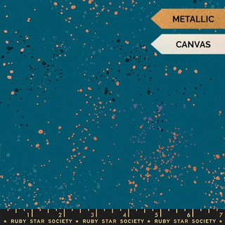 Metallic Teal (Canvas) | Speckled Canvas by Ruby Star Society (1/4 Yard) - Emmaline Bags Inc. - Fabric