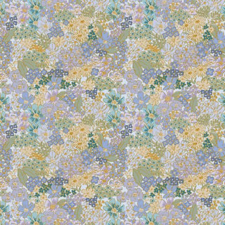 Mimi Blue // METALLIC // English Rose by Rifle Paper Co. (1/4 yard) - Emmaline Bags Inc.