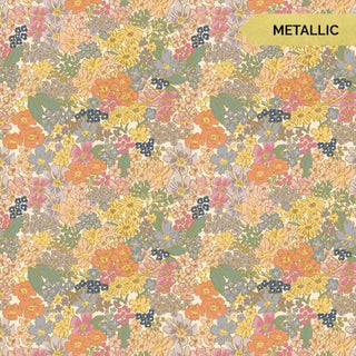 Mimi Blush // METALLIC // English Rose by Rifle Paper Co. (1/4 yard) - Emmaline Bags Inc.