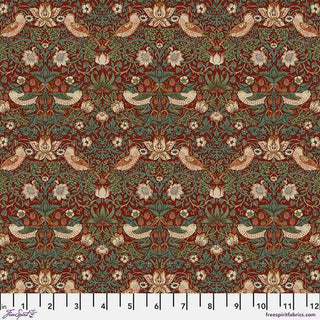 Mini Strawberry Thief - Wine // The Original Morris & Co. for FreeSpirit - (1/4 yard) - Emmaline Bags Inc.