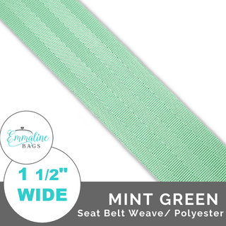 Mint Green - Seat Belt Webbing (Per 1 Yard) • 1 1/2" Wide (38 mm) - Emmaline Bags Inc. - Straps & Handles
