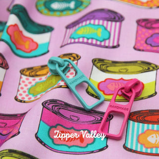 Modern 'Handmade' | Zipper Sliders with Pulls | Size 5 (5 Pack) - Emmaline Bags Inc. - Bag Zippers