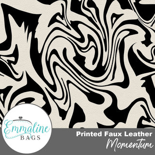 Momentum | Printed Faux Leather | ½ Yard Pre - Cut (18" x 55") - Emmaline Bags Inc. - Fabric