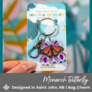Monarch Butterfly Bag Charm & Keychain - Emmaline Bags Inc.-Bag Hardware
