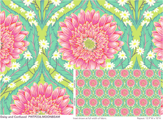 Moonbeam Daisy and Confused // Untamed by Tula Pink (1/4 yard) - Emmaline Bags Inc.