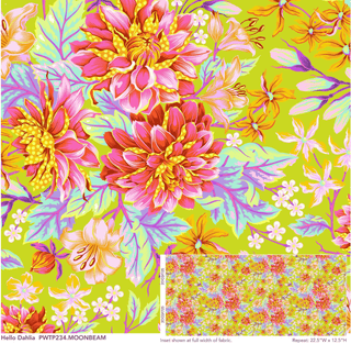 Moonbeam Hello Dahlia // Untamed by Tula Pink (1/4 yard) - Emmaline Bags Inc.