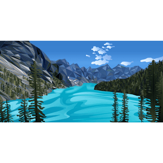 Moraine Lake Panel (Pack of 2 • 18½" x 9¼") | A Hailey Hinz Art Exclusive - Emmaline Bags Inc.-Fabric