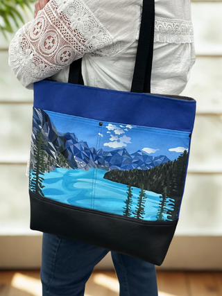 Wool+Wax Tote | Bag Making Kit | Moraine Lake Panel (Pattern Included)