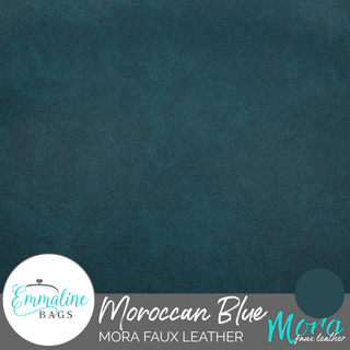 Moroccan Blue | Mora Faux Leather - Emmaline Bags Inc. - Fabric