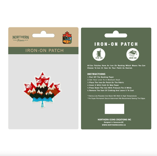 Mountain Maple Leaf Iron-On Patch | Embroidered Canada Patch - Emmaline Bags Inc.-Sewing Supplies & Notions