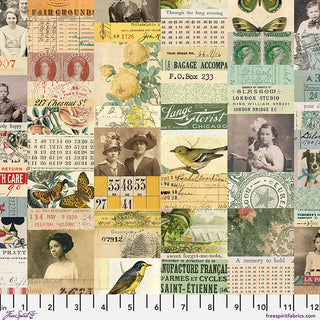 Multi Collage (Canvas) | Tim Holtz Eclectic Elements | Palette Canvas Cloth (¼ Yard) - Emmaline Bags Inc.-Fabric
