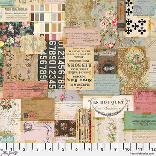 Multi Ephemera // Tim Holtz Eclectic Elements - Palette - (1/4 yard) - Emmaline Bags Inc. - Fabric