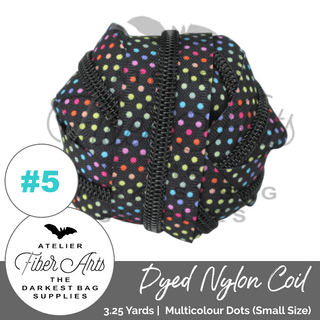 Multicoloured Dots (New Smaller Size) | Nylon Coil Zipper | SIZE5* (3.25 Yards) - Emmaline Bags Inc.-Bag Zippers