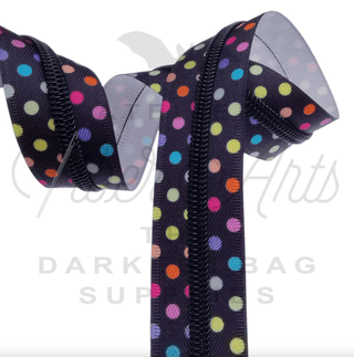 Multicoloured Dots | Nylon Coil Zipper | SIZE5* (3.25 Yards) - Emmaline Bags Inc. - Bag Zippers
