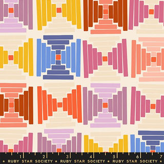 Natural Courthouse Steps (Canvas) | Persimmon by Ruby Star Society (¼ Yard) - Emmaline Bags Inc.-Fabric