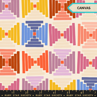 Natural Courthouse Steps (Canvas) | Persimmon by Ruby Star Society (¼ Yard) - Emmaline Bags Inc.-Fabric