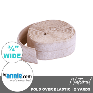 Natural | Fold Over Elastic | ¾" (20 mm) (2 Yard Package) - Emmaline Bags Inc.-Sewing Supplies & Notions