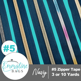 Navy | Emmaline Zipper - by - the - Yard | Nylon Coil Zipper | SIZE5* - Emmaline Bags Inc. - Emmaline Zippers